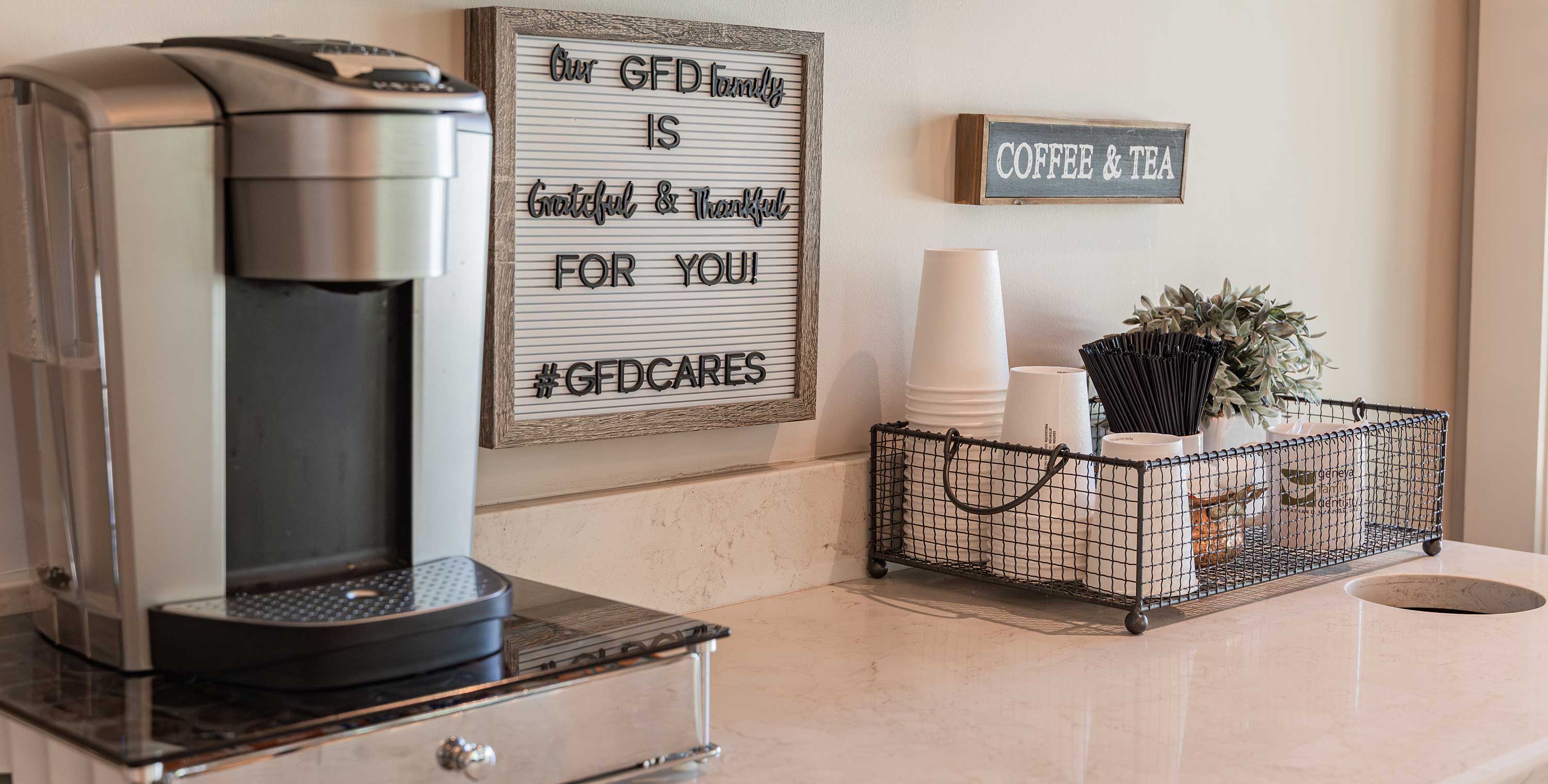 Coffee Station at Geneva Family Dentistry near Graceville, FL